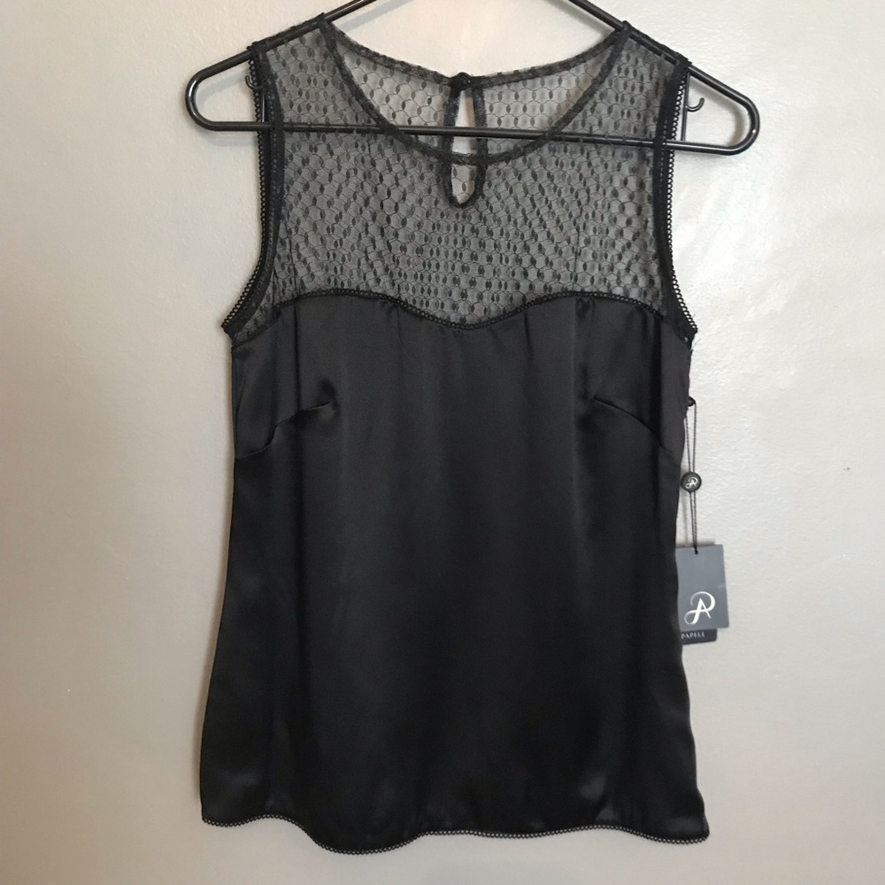 NWT Adrianna Papell silk illusion bustier top